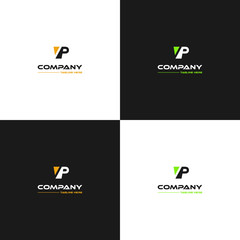 VP monogram Logo technology Lettering composition vector design template. VP PV initial based Alphabet icon logo.	