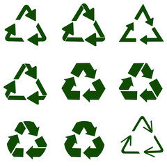 Obraz premium recycling symbol of ecologically pure funds, set of arrows