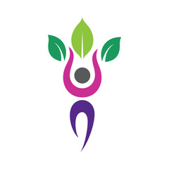 human healthy life flat logo design