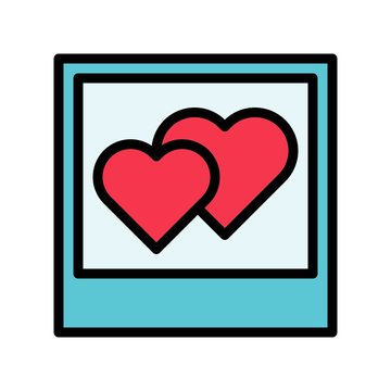 Love photo vector, Valentine and love related filled outline icon