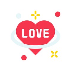 Heart planet vector, Valentine and love related flat icon