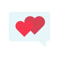 Heart in bubble speech vector, Valentine and love related flat icon