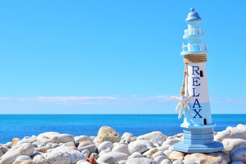 lighthouse on coast of the sea