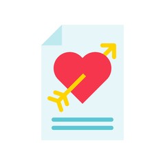 Love letter vector, Valentine and love related flat icon