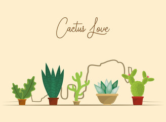 Cactus love cartoons