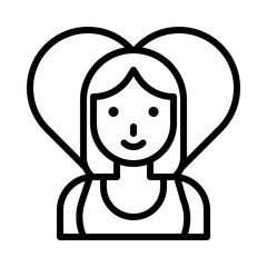 Obraz premium Woman vector, Valentine and love related line icon