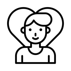 Man vector, Valentine and love related line icon