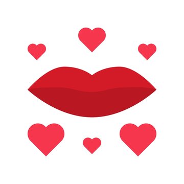Kiss vector, Valentine and love related flat icon