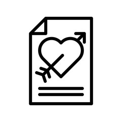 Love letter vector, Valentine and love related line icon