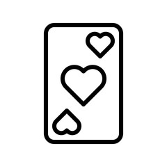 Playing card vector, Valentine and love related line icon