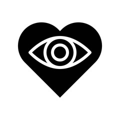 Eye heart vector, Valentine and love related solid icon