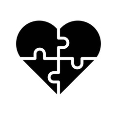 Obraz premium Puzzle heart vector, Valentine and love related solid icon