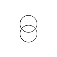 Two overlapping circles infographic. Template for diagram, graph, presentation and chart. Business concept with three options, parts, steps or processes. Vector illustration.