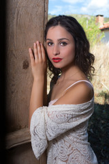 Naklejka premium Closeup young woman
