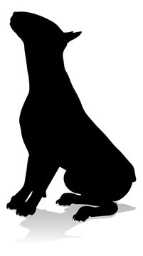 recommend clip art: A detailed animal silhouette of a pet dog