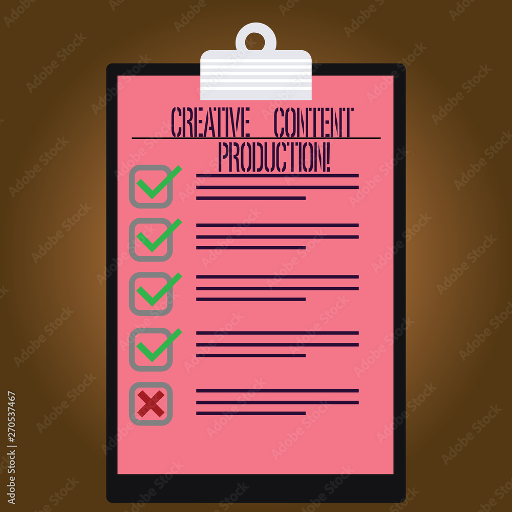 Poster writing note showing creative content production. business photo showcasing developing and creating 