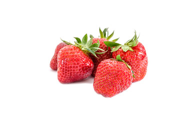 lots of strawberries close up on white background