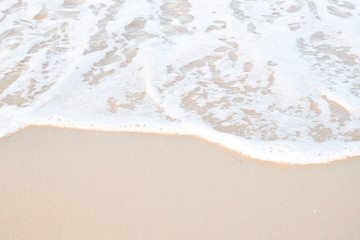Wave & Sand beach background , holiday or relax in summer concept.