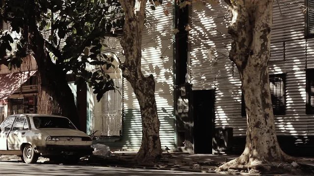 Old Conventillos (Old Houses) Of La Boca Neighborhood, In Buenos Aires.