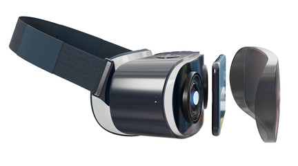 Virtual reality glasses technology illustration 3D rendering