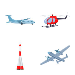 Isolated object of plane and transport symbol. Collection of plane and sky vector icon for stock.