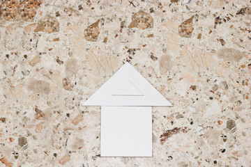 Layout of the apartment on a marble background