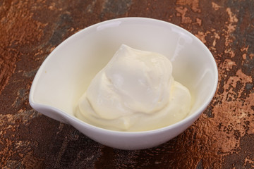 Sour cream in the bowl