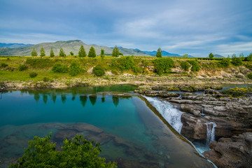 Montenegro, Famous  waterfall niagara falls near podgorica in beautiful nature landscape famous tourist destination