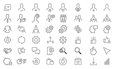 Seo line icons. Increase sales, Business strategy and Search optimization. Analytics linear icon set. Vector - Vector 