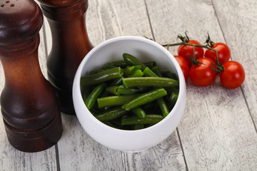 Green beans in the bowl