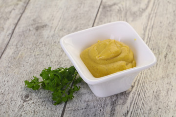 Mustard sauce in the bowl