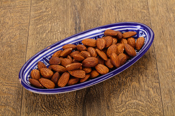 Almonds nuts heap