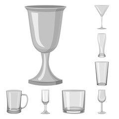 Isolated object of capacity and glassware logo. Collection of capacity and restaurant stock symbol for web.