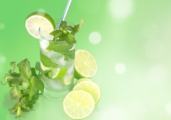 Fresh Mojito cocktail  on  background.