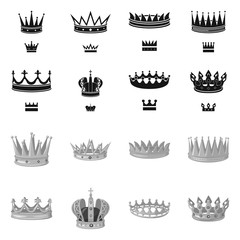 Isolated object of medieval and nobility icon. Collection of medieval and monarchy stock symbol for web.
