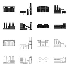 Fototapeta premium Isolated object of production and structure symbol. Collection of production and technology vector icon for stock.