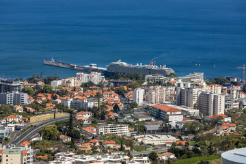 Panoramic view of Funchal on Madeira Island. Portugal