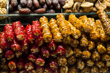 the colorful feast sugar in the plate for celebrate the victim feast of the elders on the religious holidays.