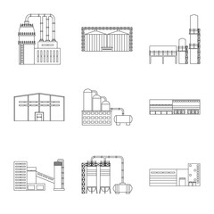 Naklejka premium Vector design of manufacturing and company sign. Collection of manufacturing and structure vector icon for stock.