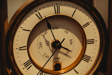 Close up of vintage pocket watch Showing Gears
