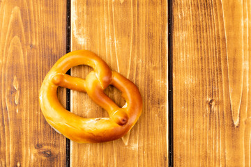 pretzel on a wooden background