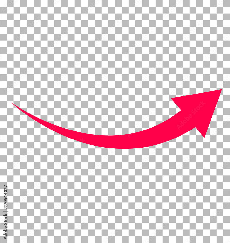 Poster red arrow icon on transparent background. flat style. arrow logo concept. arrow icon for your web si