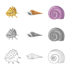 Isolated object of animal and decoration symbol. Collection of animal and ocean stock symbol for web.