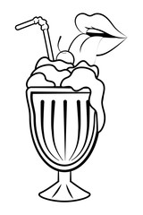 pop art comic lips cartoon