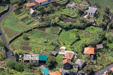  Village and Terrace cultivation in the surroundings of Sao Vicente. North coast of Madeira Island, Portugal