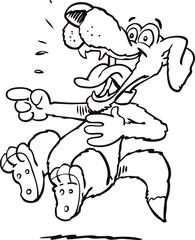 Cute cartoon dog laughing