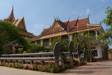 Obraz premium Facade of Wat Preah Prom Rath Temple, Siem Reap, Cambodia