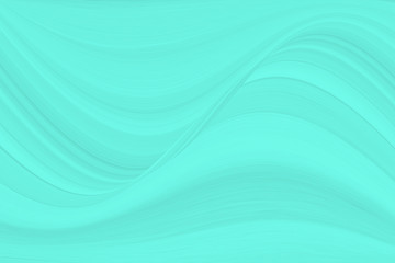 A wave pattern of white and blue. The background is turquoise with streaks and curved lines.