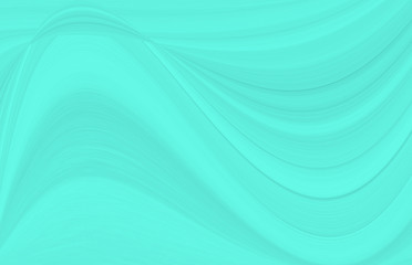 A wave pattern of white and blue. The background is turquoise with streaks and curved lines.