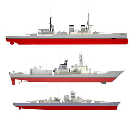 warship isolated on white © petrovk